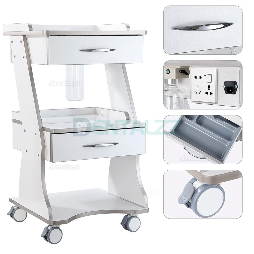 Dentech W&oacute;zek Stomatologiczny na Narzędzia z Zasilaniem Butelką Wody i Szafką